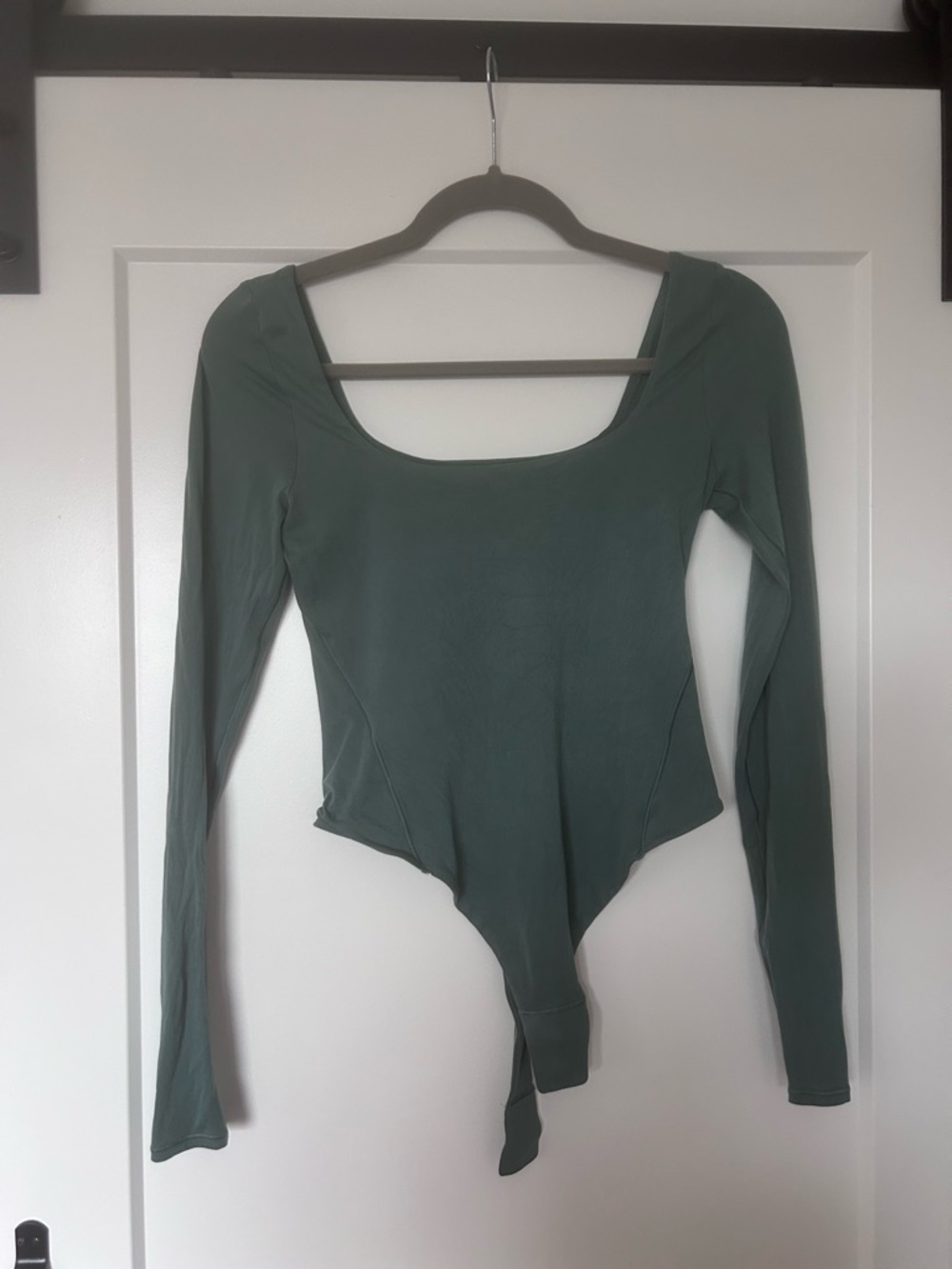 Lululemon Wondermost Ultra-Soft Long Sleeve Square Neck Bodysuit - Green